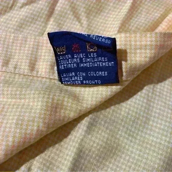 Vintage 90’s Tommy Hilfiger Men's Yellow Plaid Size L Long Sleeve Button Down - Picture 5 of 11